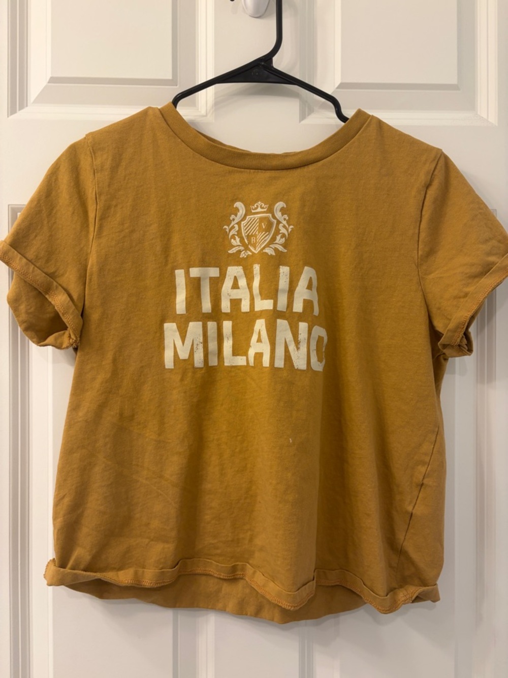 Divided Mustard Yellow 'Italia Milano' Short Sleeve Tee